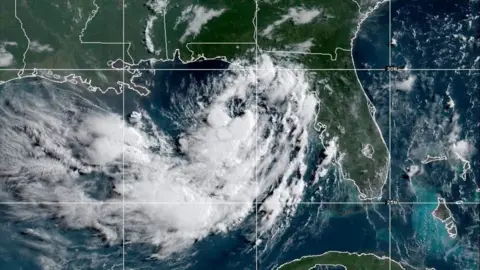NOAA satellite image of the tropical depression that became Bertha