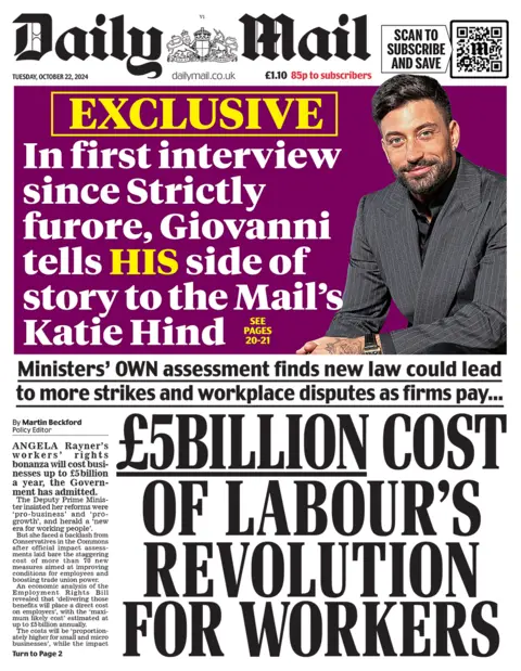  "£5billion outgo  of Labour's gyration  for workers". 