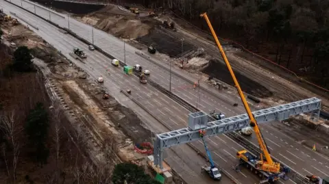 Getty Images View of road works on the M25 