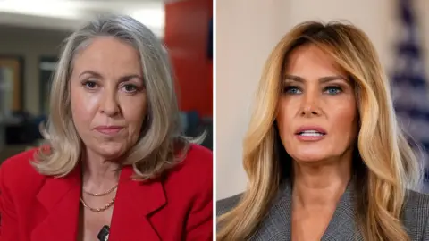 Sarah Smith and Melania Trump are pictured.