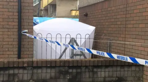 Police tent surrounds where Mr Sabine's body was discovered in 2015