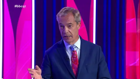 Nigel Farage speaking in the studio