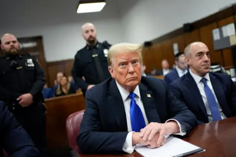 AFP Former US President and Republican presidential candidate Donald Trump attends his criminal trial at Manhattan Criminal Court in New York City, on May 30, 2024. 