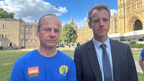 CRO Andy Hunt with Conservative MP for Isle of Wight East Joe Robertson at Westminster. 