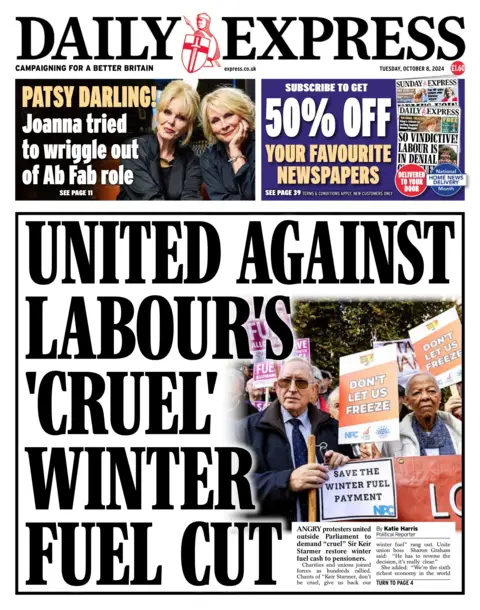 Front leafage   of the Daily Express 