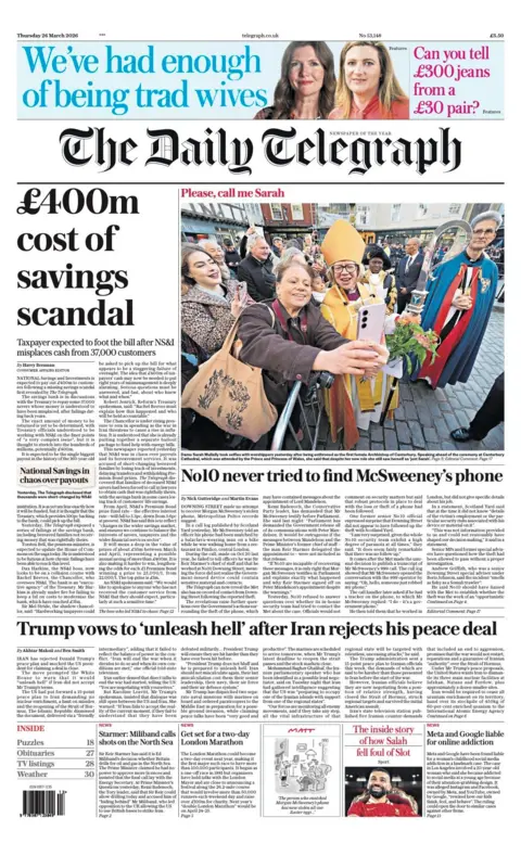  "£400m cost of savings scandal."