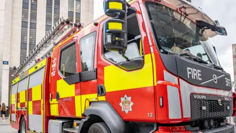 A red fire engine