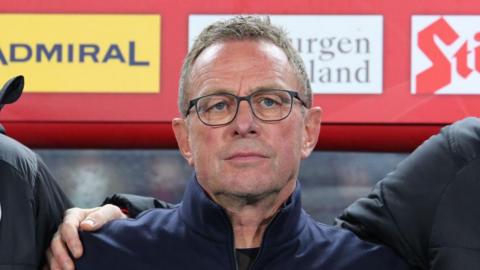 Ralf Rangnick on the touchline