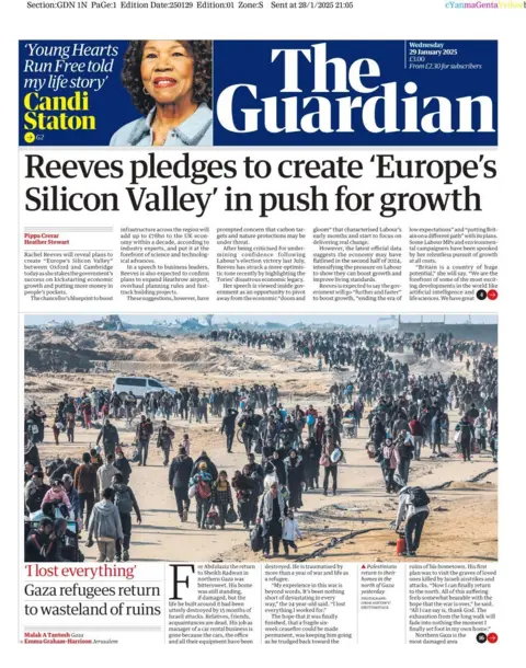 Guardian front page 29 January 2025