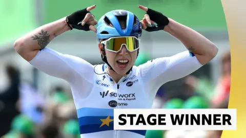 Lorena Weibes celebrating