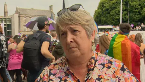 Christine Jardine at Pride outside Holyrood