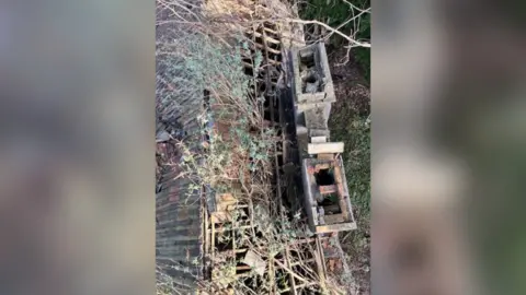 Arnos Vale Cemetery Trust An old building with bushes growing out of its roof and a large stone block.
