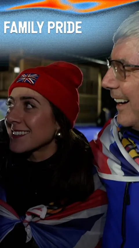 Matt Weston's fiance and dad