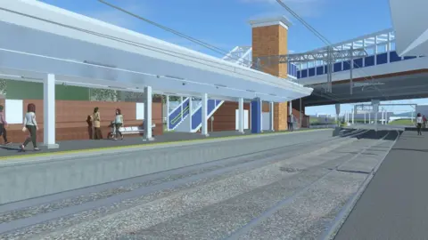 CGI shot of third platform at Salford Crescent