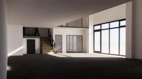 Goodrich Cutler Associates An artists impression of the intended space in the former warehouse