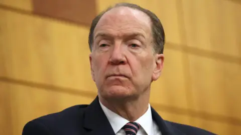 Then-World Bank President David Malpass at the Stanford Institute for Economic Policy Research (SIEPR) on 28 September, 2022 in Stanford, California.