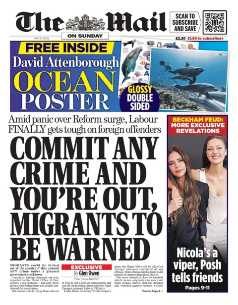 Daily Mail front page on Sunday 11 May 2025