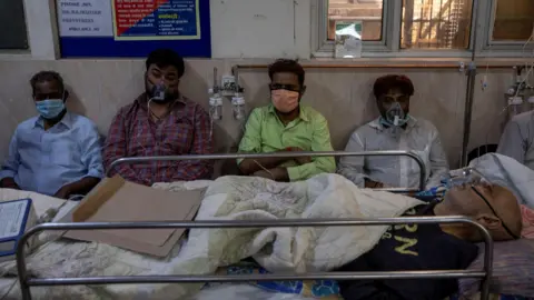 Reuters Patients suffering from the coronavirus disease (COVID-19) receive treatment inside the emergency ward at Holy Family hospital in New Delhi, India, April 29, 2021.