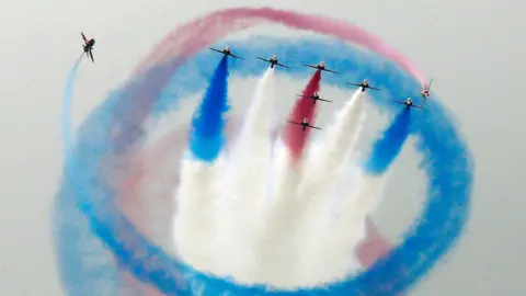 EPA-EFE/REX/Shutterstock The RAF Red Arrows during a display