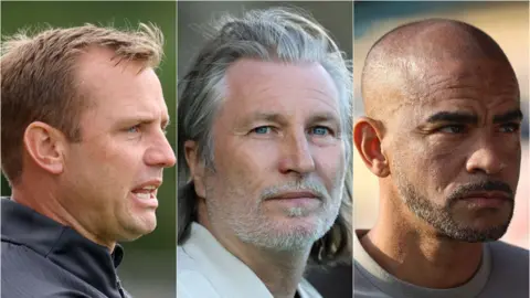 Headshots from left to right of Lee Cattermole, Robbie Savage and Kieron Dyer 