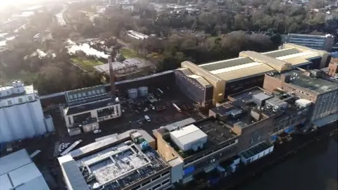 An aerial view of the Carrow Works site, which is a large factory.