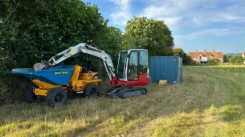 Henstridge A537 Road Group Construction machinery on a field