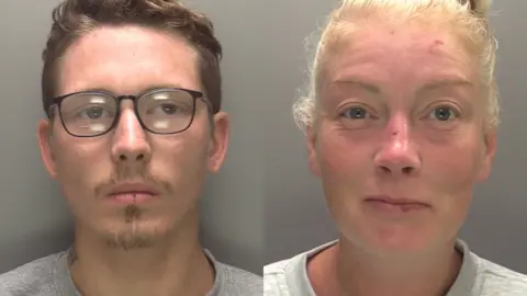 Police custody pictures of Danny Lodge and Leann Thornton