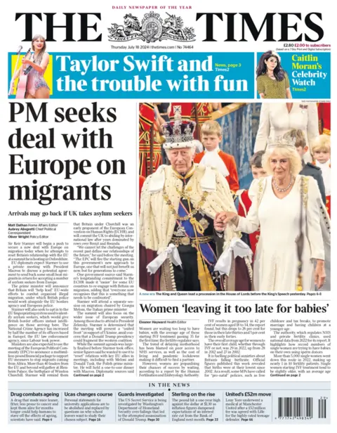 The Times front page