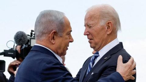 Netanyahu and Biden embrace