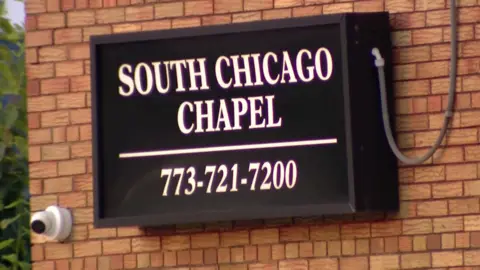 An image of the South Chicago Chapel's business-front sign