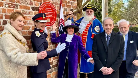 West Mercia Police dignitaries at plaque unveiling