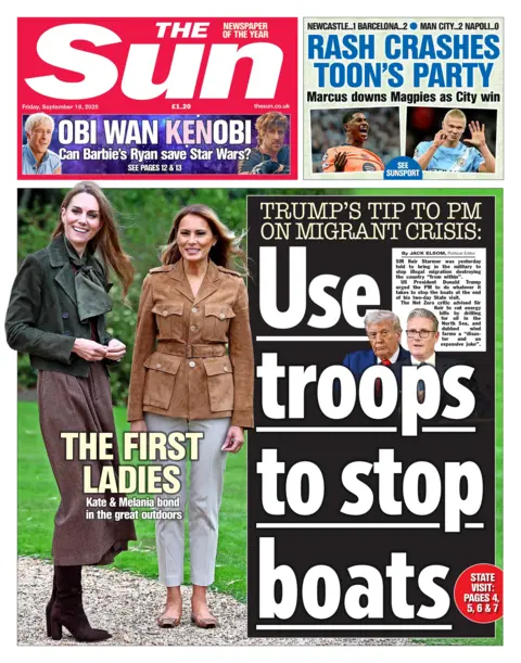 "Use troops to stop boats" reads the headline of The Sun.