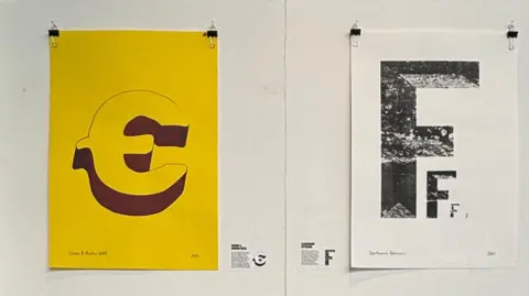 Supplied Two prints pinned to white boards. 