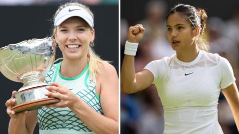 Katie Boulter (left) won last year's competition while Emma Raducanu has not competed at Nottingham since 2022