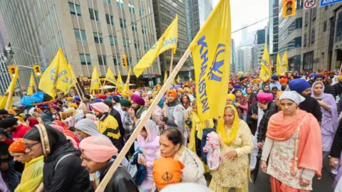 Getty Images Pengunjuk rasa Khalistan di Kanada