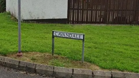 A street sign on a grassy verge which says 'Cavandale'