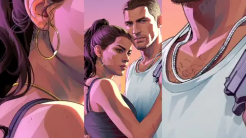 Still of man and woman from GTA VI