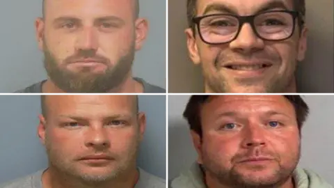 NCA Mugshots of Sam Brown, Adil Nolan, Daniel Jamieson and Harry Kennedy.