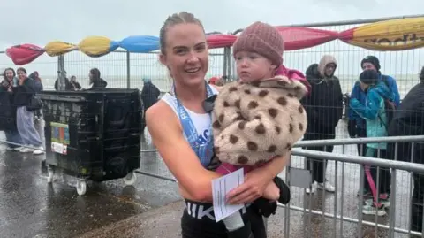 Maisie Trafford with her daughter Mila