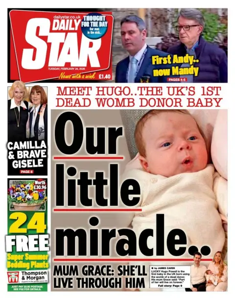 The headline on the front page of the Daily Star: "Our little miracle."