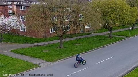 Man seen on an electric bike