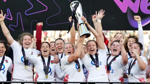 England celebrate winning Women's Six Nations