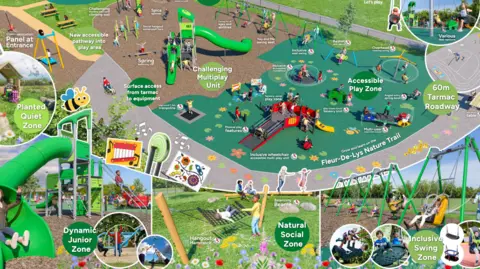 Portsmouth City Council An illustration of how the park and its inclusive areas work