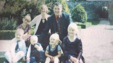 Maldwyn Harries and his family