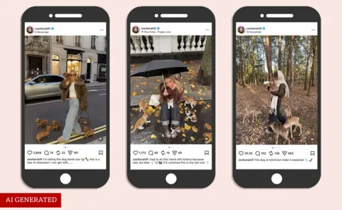 @zoeilanahill A selection of instagram posts by Zoe Ilana Hill using AI to generate images of animals