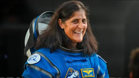 Getty Images Astronaut Sunita Williams wearing Boeing spacesuit