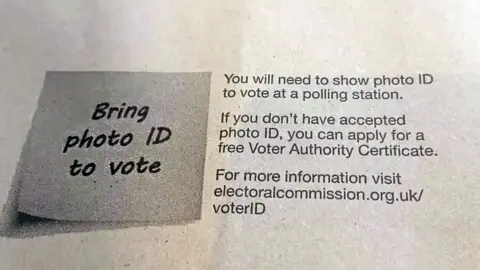 An envelope with text giving guidelines for a UK general election