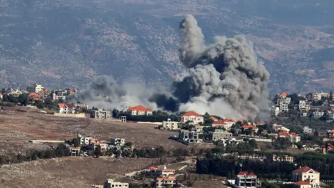 Getty Images An Israeli airstrike in Lebanon on Wednesday