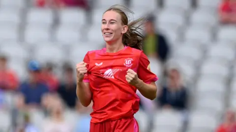 Orla Prendergast celebrates a wicket