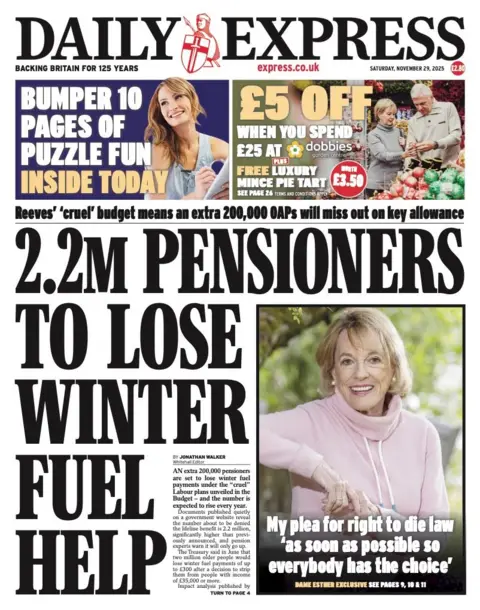  "2.2m pensioners to lose winter fuel help".